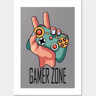 gamer zone design for gamers Posters and Art